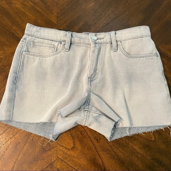 BLANK NYC Fulton Roll Up Denim Shorts Light Wash Raw Hem Size 27 - Picture 3 of 6